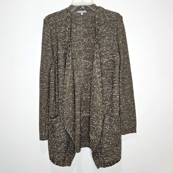 Habitat Cardigan Womens XS Open Drape Front Sweater Pockets Olive Green - Picture 1 of 9